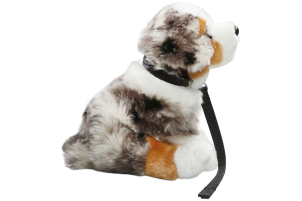 Australian Shepherd Dog sitting with Lead Carl Dick Soft Toy – Plush Toy – Stuffed Animal