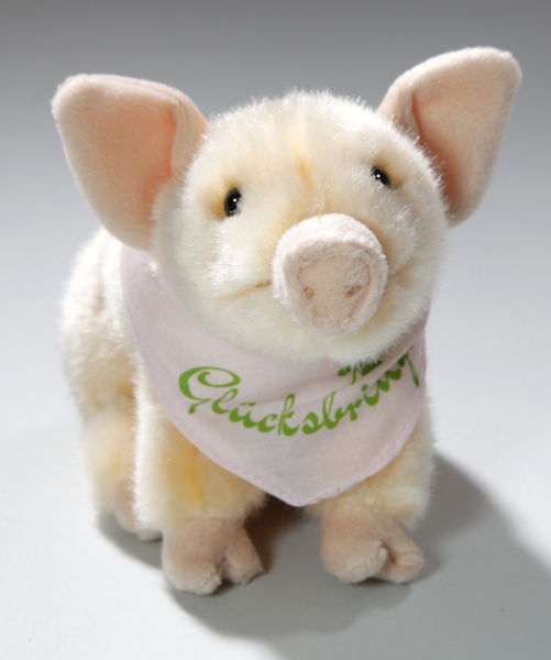 Schwein sitzend mit Tuch Carl Dick Plüschtiere – Kuscheltiere – Stofftiere