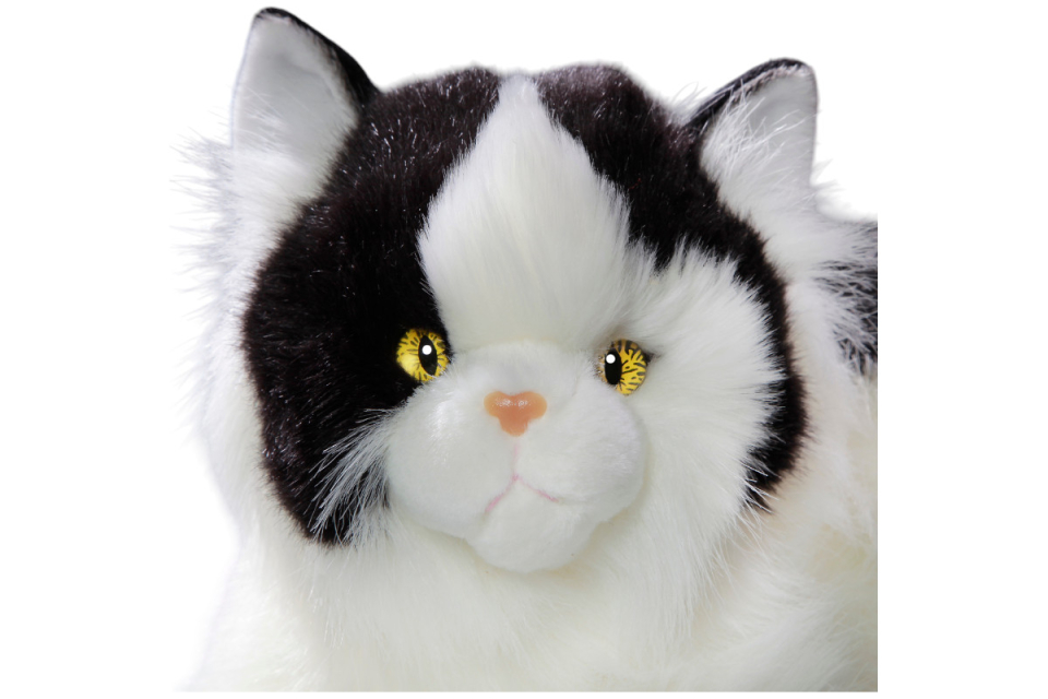Cat, Persian lying black-white | soft toy | stuffed animal | plush toy