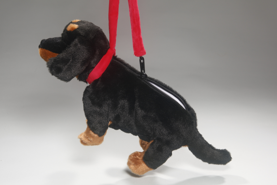 Dachshund stehend black as purse or hand bag Carl Dick Soft Toy – Plush Toy – Stuffed Animal
