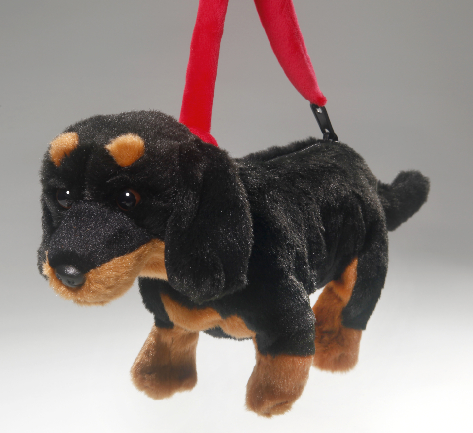 Dachshund stehend black as purse or hand bag Carl Dick Soft Toy – Plush Toy – Stuffed Animal