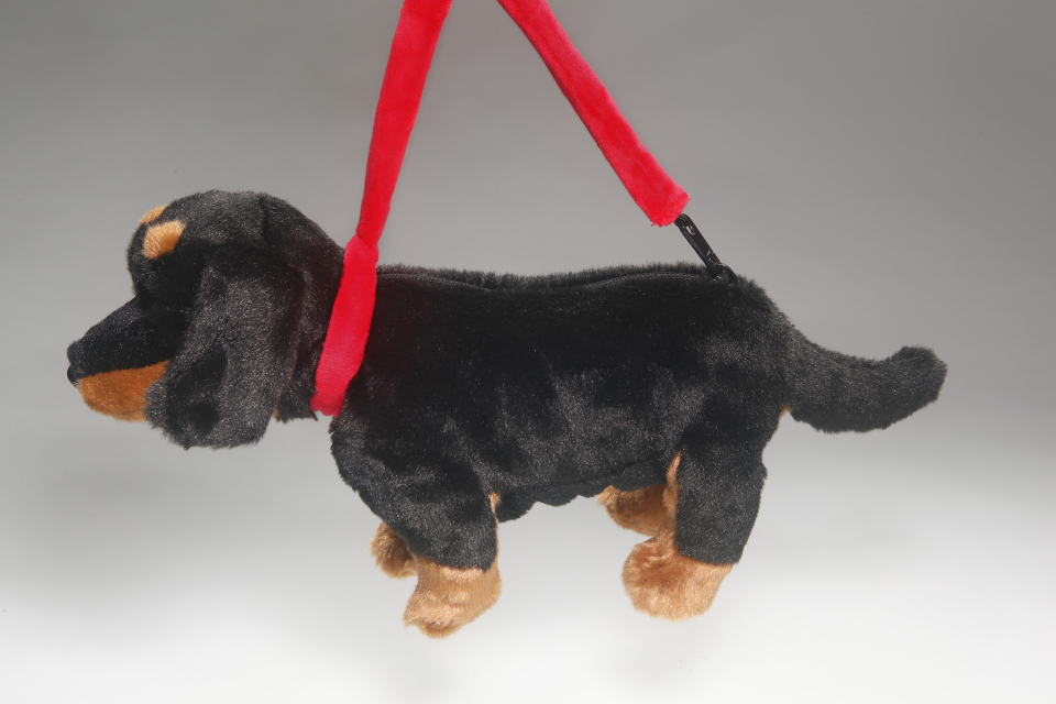 Dachshund stehend black as purse or hand bag Carl Dick Soft Toy – Plush Toy – Stuffed Animal