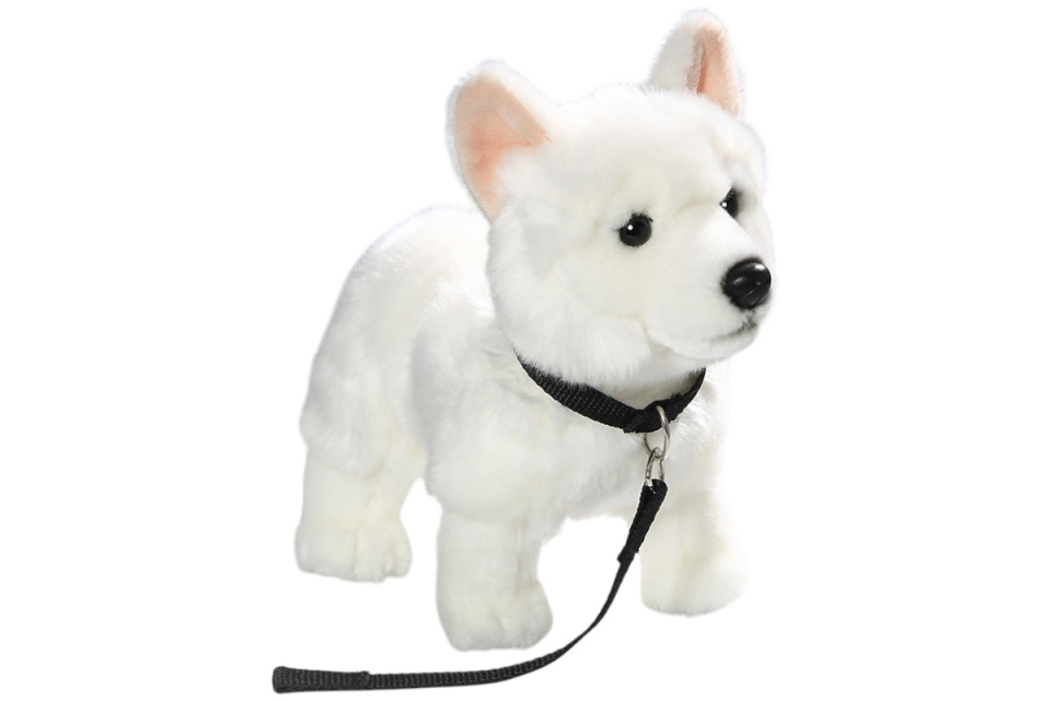 White German Shepherd Dog with Lead Carl Dick Soft Toy – Plush Toy – Stuffed Animal