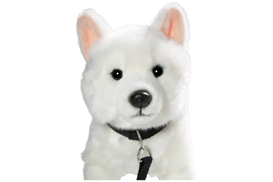 White German Shepherd Dog with Lead Carl Dick Soft Toy – Plush Toy – Stuffed Animal