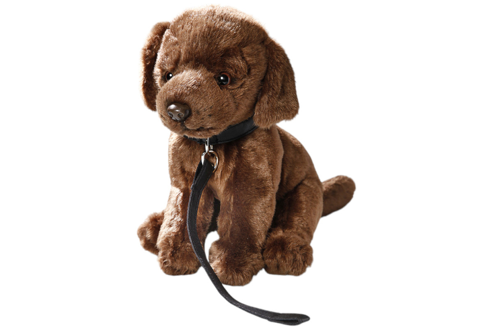 Labrador dunkelbraun mit Leine Carl Dick Plüschtiere – Kuscheltiere – Stofftiere