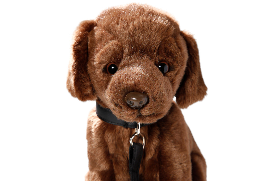 Labrador dunkelbraun mit Leine Carl Dick Plüschtiere – Kuscheltiere – Stofftiere