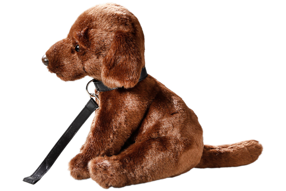 Labrador dunkelbraun mit Leine Carl Dick Plüschtiere – Kuscheltiere – Stofftiere