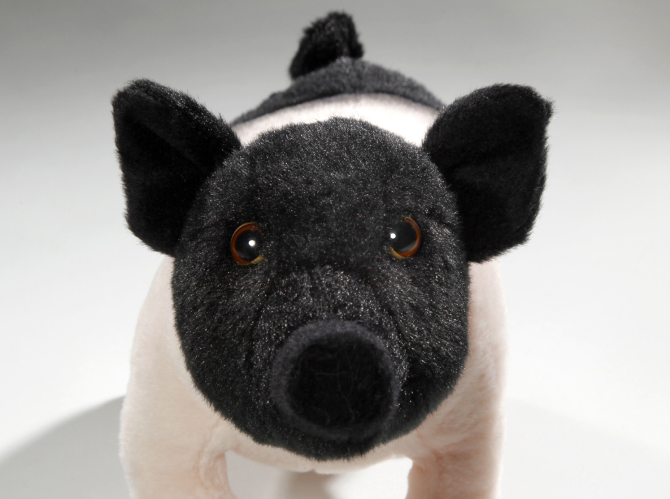 Schwein schwarz-rosa stehend Carl Dick Plüschtiere – Kuscheltiere – Stofftiere