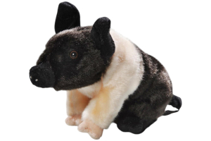 Pig black-pink sitting